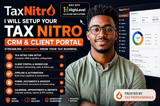 setup tax nitro canopy CRM with tax workflow automation and account setup