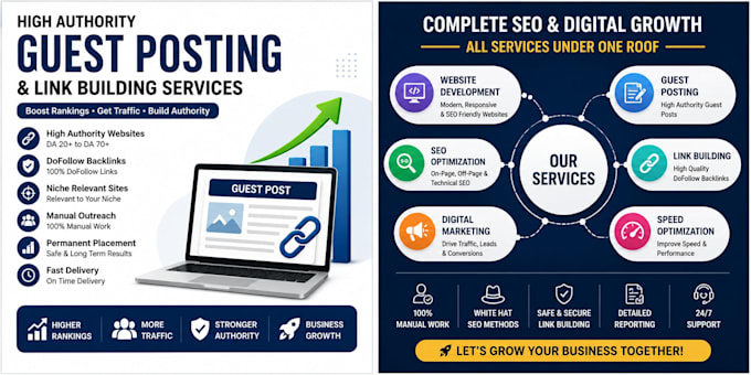 provide guest posting and SEO backlinks