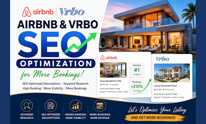 airbnb vrbo description listing SEO optimization to increase bookings