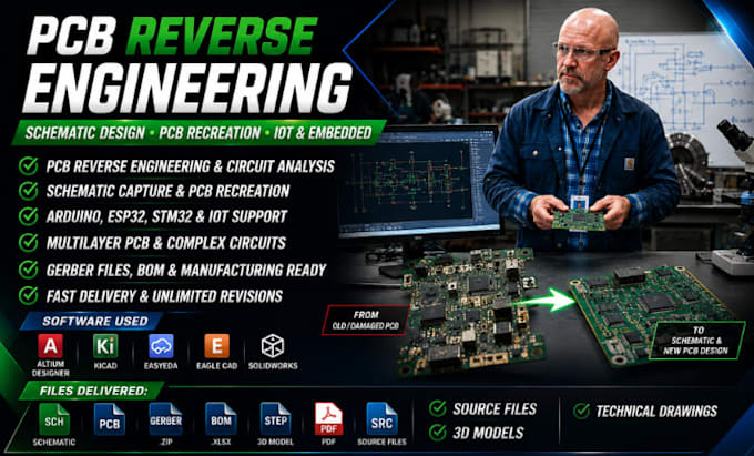 do pcb reverse engineering schematic design arduino iot mobile app project