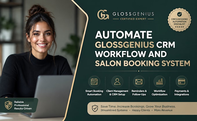 automate glossgenius crm workflow and salon booking system