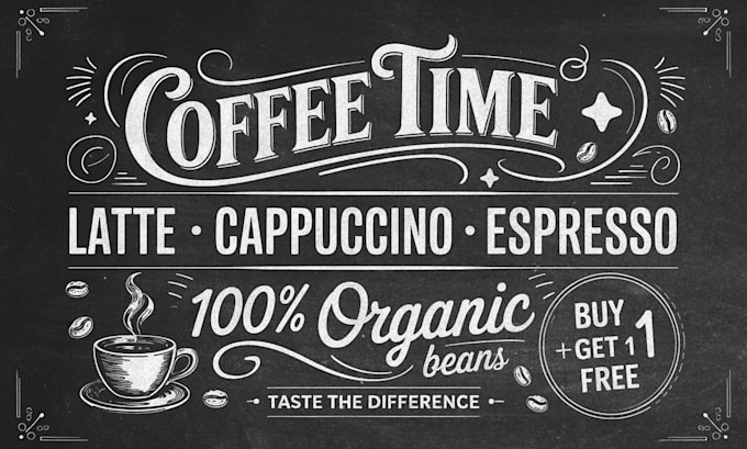 design custom chalkboard menu, cafe and restaurant signage