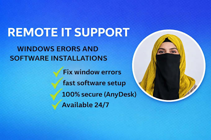 provide remote technical support,fix windows error and software installation
