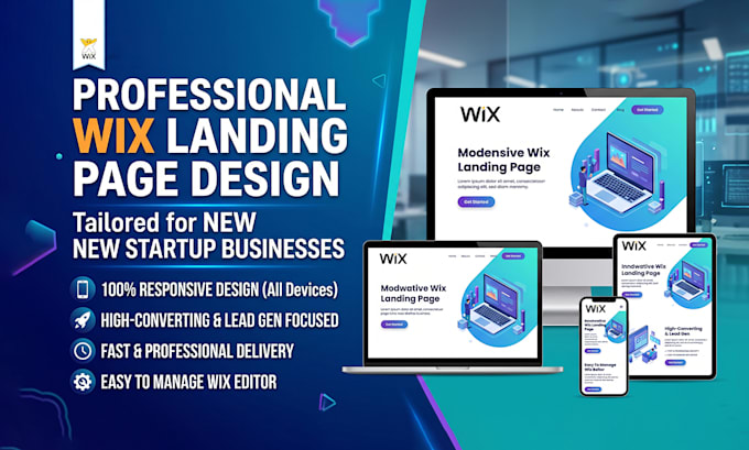 design redesign responsive wix landing page for new startup business