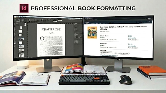 do professional adobe indesign book formatting and amazon kdp book layout design