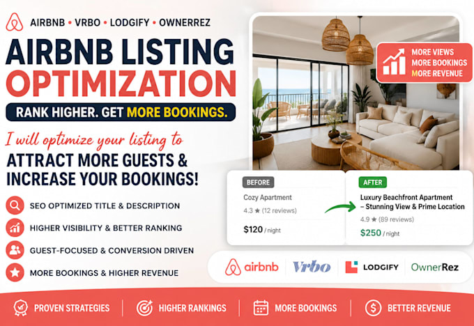 do airbnb listing, airbnb optimization, lodgify, ownerez, vrbo