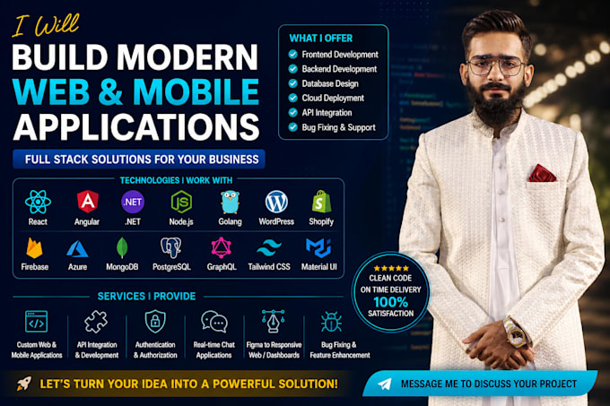 do angular, react, tailwind, next js , mobile app development