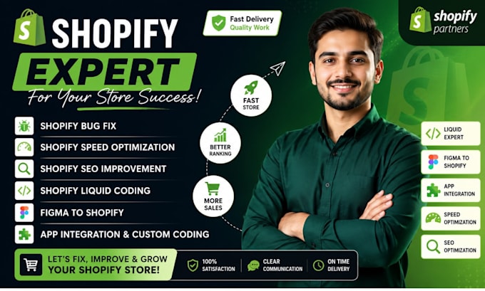 fix shopify bug shopify speed shopify seo shopify liquid figma app integration