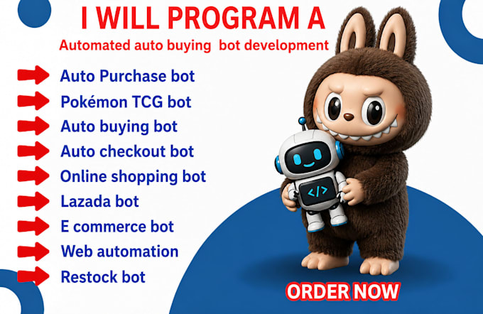 do auto checkout bot, pokémon bot,  purchase bot, shopping bot, auto buying bot
