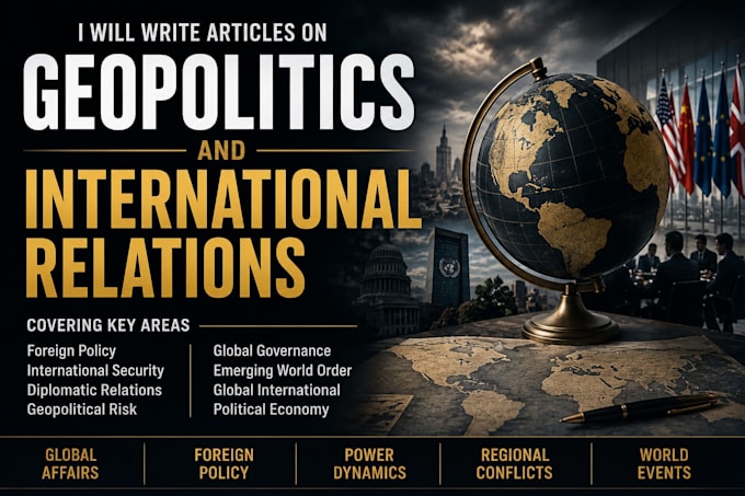 write articles on geopolitics and international relations