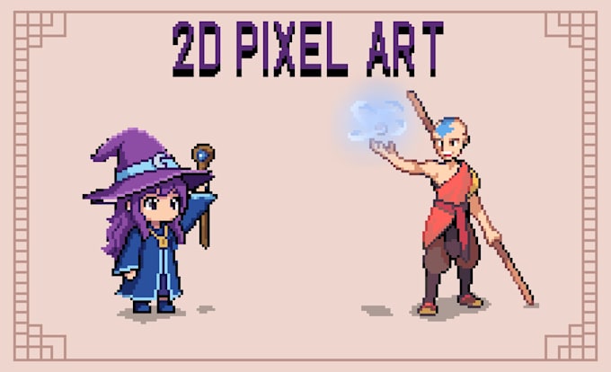 create 8 bit 16 bit pixel art animation sprite sheet