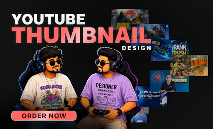 design professional attention grabbing youtube thumbnails