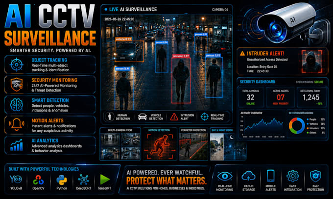 create ai cctv surveillance object tracking security system