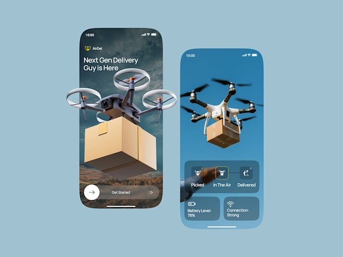 develop logistics courier parcel delivery app, ai route planning, tracking app
