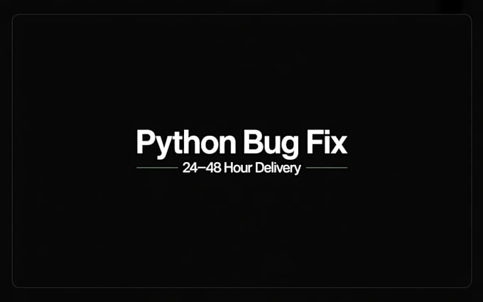 fix your python script bug or error fast