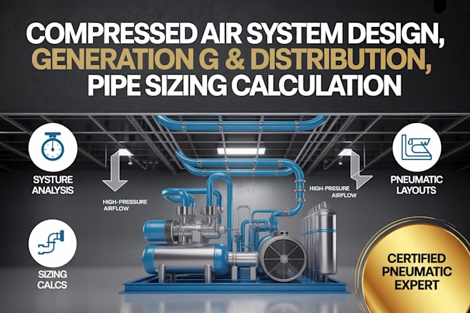 compressed air system, kitchen, laundry, pharma cleanroom, pipe sizing calcs mep