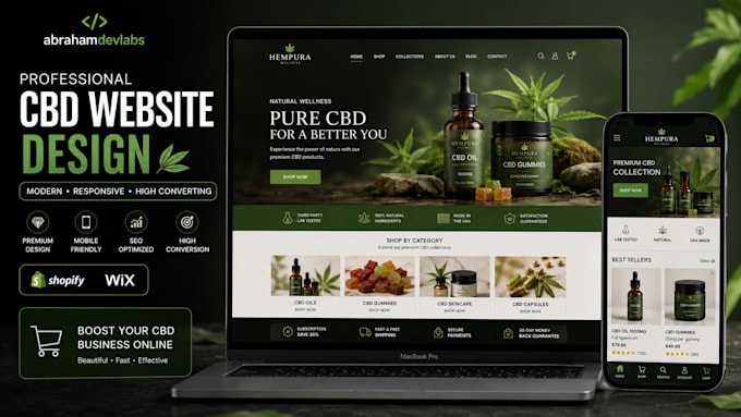 create cbd, hemp, medical or cannabis ecommerce website