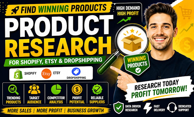 do winning product research for shopify, etsy, and dropshipping