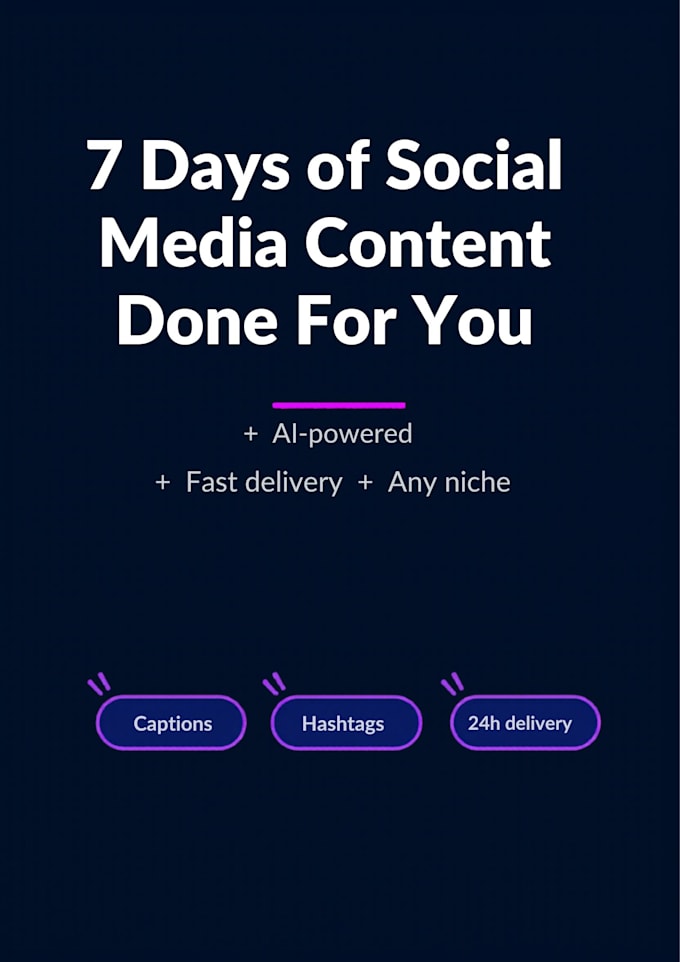 Create 7 days of social media content for your brand by Irlben | Fiverr