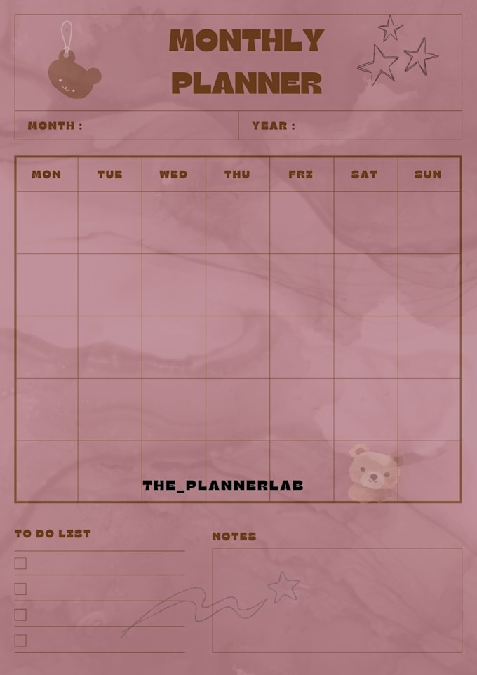 design aesthetic printable student planner for study