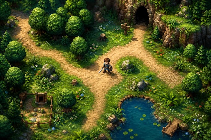 design 2d pixel art game, 2d game art design, prototype, 2d game development