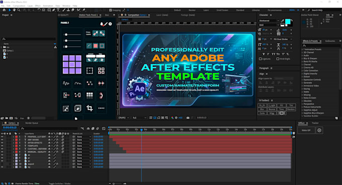 professionally edit any adobe after effects template