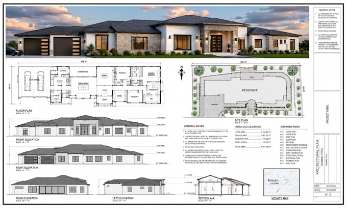 do architectural 2d floor plan, elevation, site plan, permit drawings in autocad