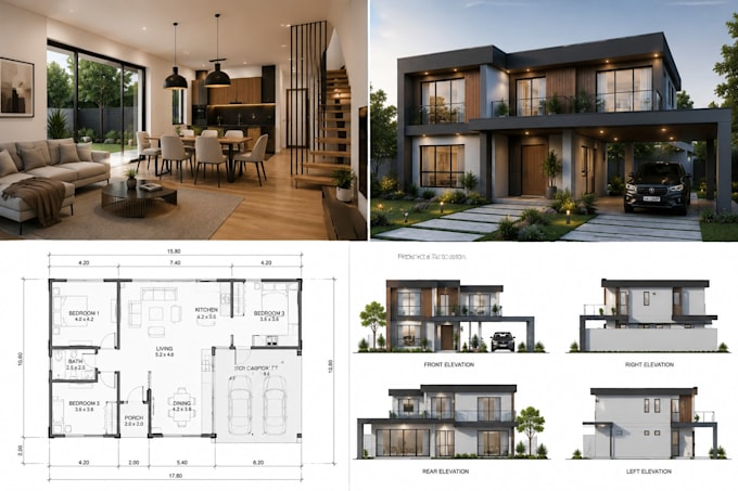 do 3d modeling architecture construction and permit drawing in revit or cad