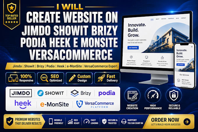create website on jimdo showit brizy podia heek e monsite versacommerce expert