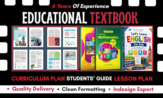 design, format educational textbook workbook curriculum plan, kindle formatting