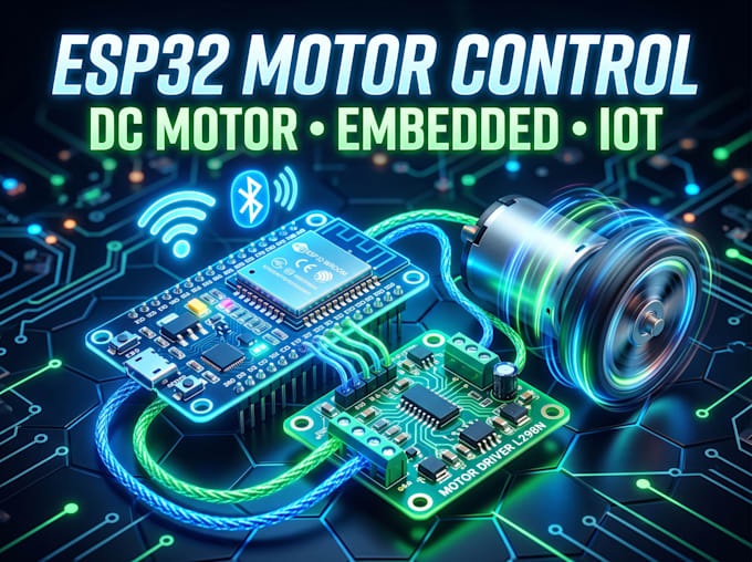 develop esp32 control board with dc motor control pcb and embedded system