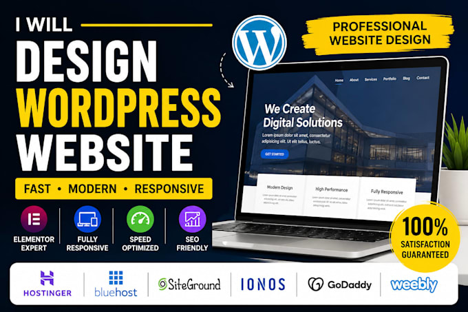 wordpress website design hostinger bluehost siteground ionos godaddy weebly web