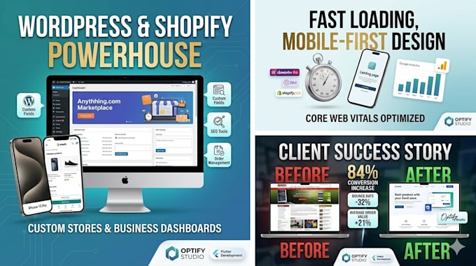 design a professional wordpress or shopify website for your business