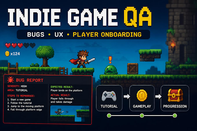 qa test your indie game for bugs, UX, and player onboarding