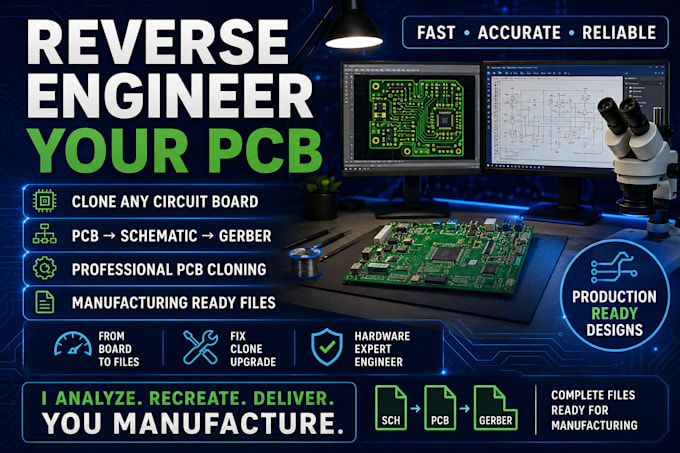 reverse engineer, circuit clone pcb,modifypcb,generate schematic and geber files