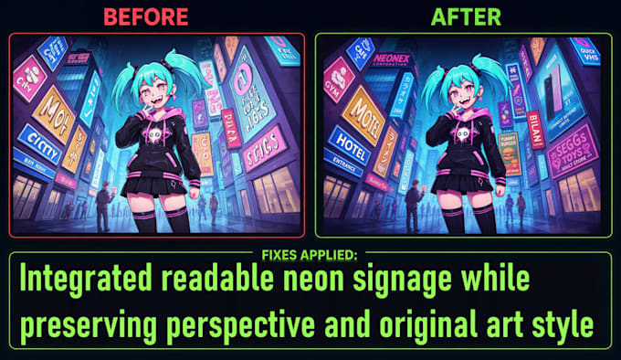 fix and replace ai generated text in images
