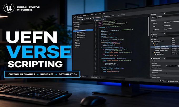 write and fix custom fortnite uefn verse scripts for your creative map