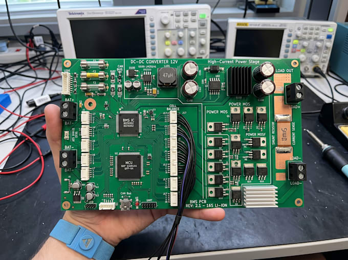 design battery management system pcb with dc dc converter and power electronics