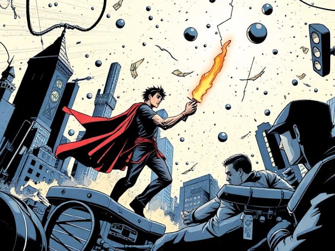 comic book illustration with comic book illustrator