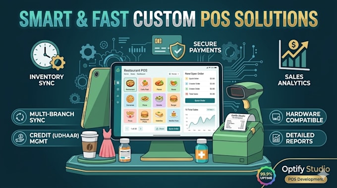 develop a custom pos system for retail and restaurants