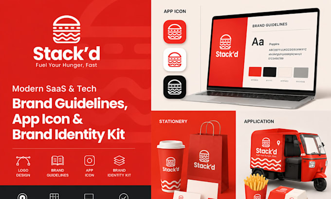 Create modern saas and tech brand guidelines, app icon and brand ...