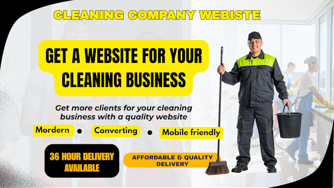design cleaning service website, cleaning business website, wordpress website