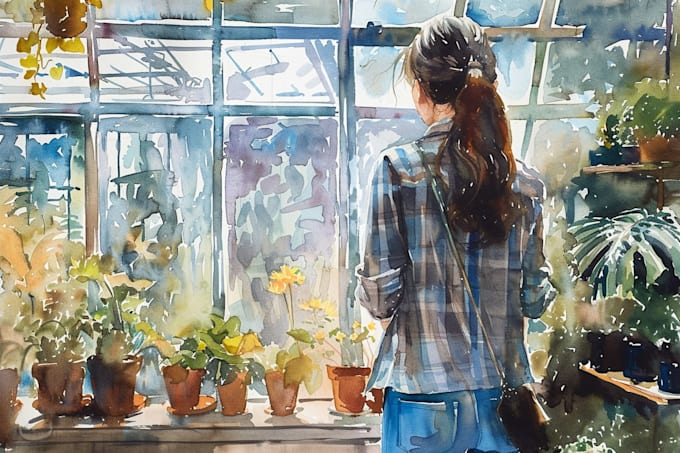 draw watercolor illustration for you