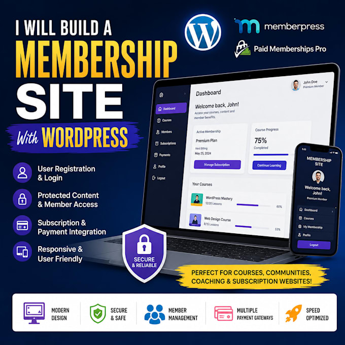 build a subscription and membership website with wordpress