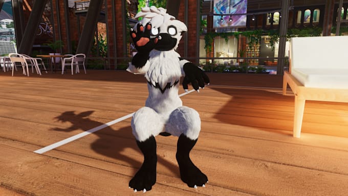 create custom vrchat furry avatar, vrc avatar, fursona 3d model for vtuber