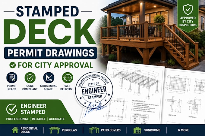 provide stamped deck permit drawings for city approval