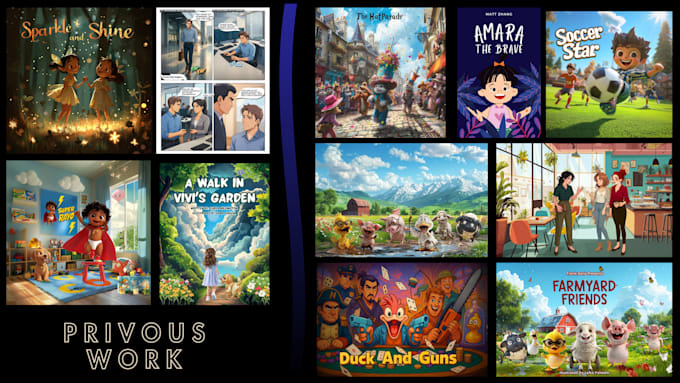 illustrate a childrens book with consistent custom characters