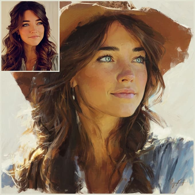 Draw realistic digital oil painting from your photo by Lishcelns | Fiverr