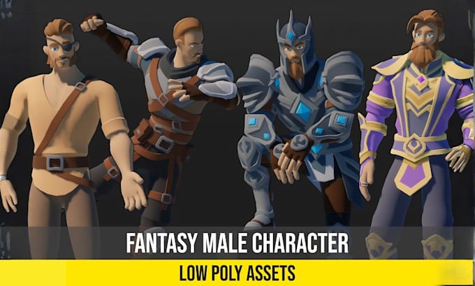 create 3d low poly character 3d stylized game character rigging and animation ps
