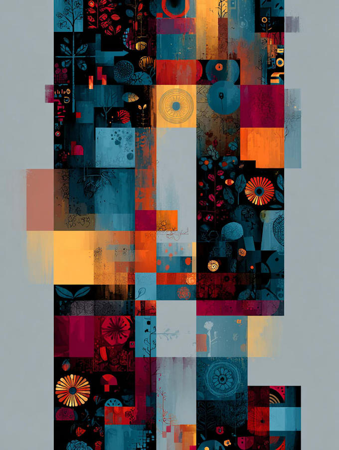 create modern digital abstract art for wall decor, branding